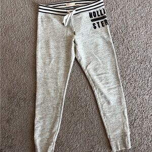 Hollister Light Gray Joggers with Stripe Detail